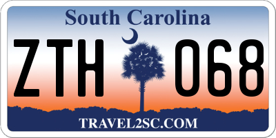 SC license plate ZTH068