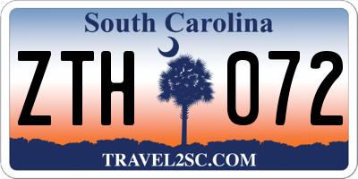 SC license plate ZTH072