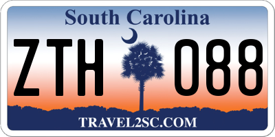 SC license plate ZTH088