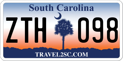 SC license plate ZTH098