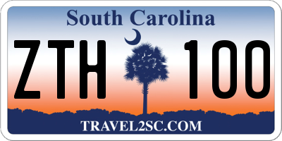 SC license plate ZTH100