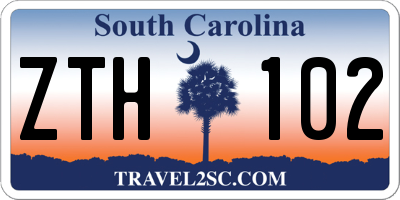 SC license plate ZTH102