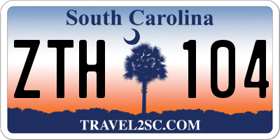 SC license plate ZTH104