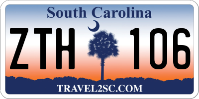 SC license plate ZTH106