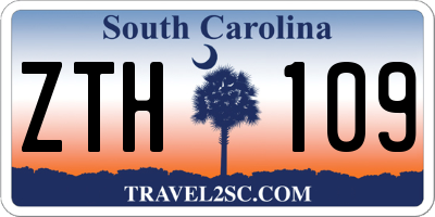 SC license plate ZTH109