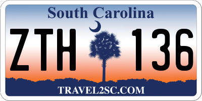 SC license plate ZTH136