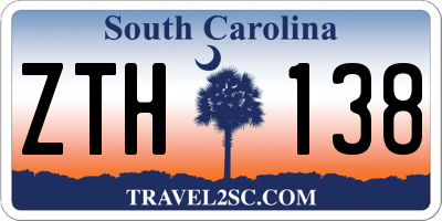 SC license plate ZTH138