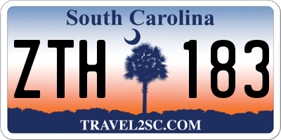 SC license plate ZTH183