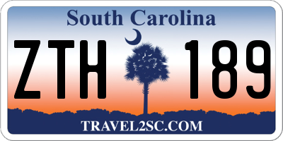 SC license plate ZTH189