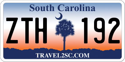 SC license plate ZTH192