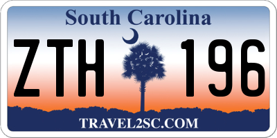 SC license plate ZTH196