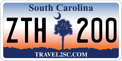 SC license plate ZTH200