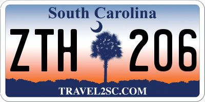 SC license plate ZTH206