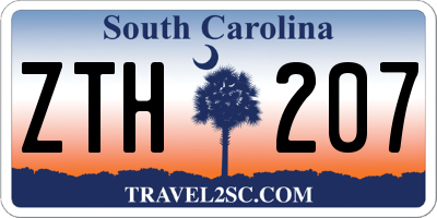 SC license plate ZTH207