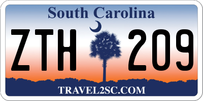 SC license plate ZTH209