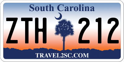 SC license plate ZTH212