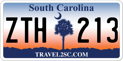 SC license plate ZTH213