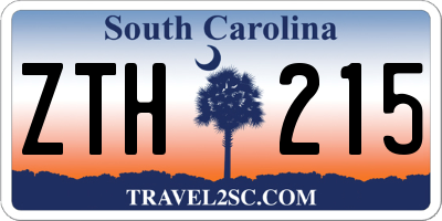 SC license plate ZTH215
