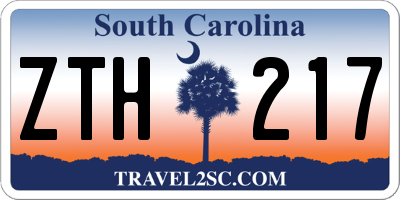 SC license plate ZTH217
