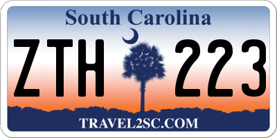 SC license plate ZTH223