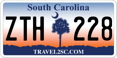 SC license plate ZTH228