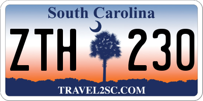 SC license plate ZTH230