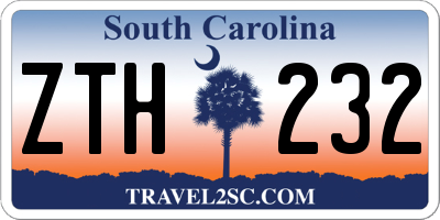 SC license plate ZTH232