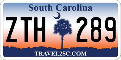 SC license plate ZTH289
