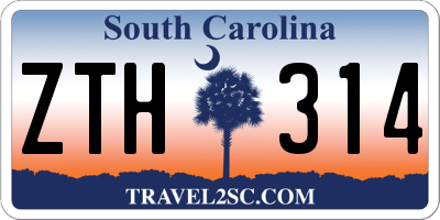 SC license plate ZTH314