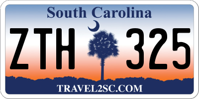 SC license plate ZTH325