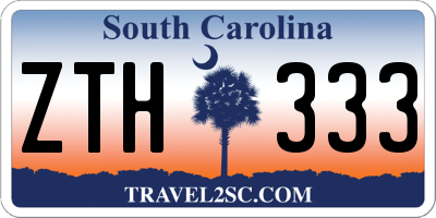 SC license plate ZTH333