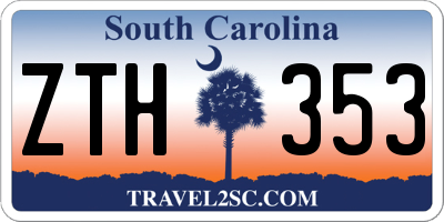 SC license plate ZTH353