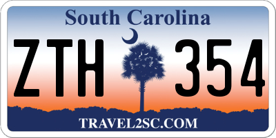 SC license plate ZTH354