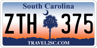 SC license plate ZTH375