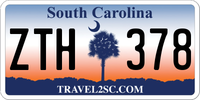 SC license plate ZTH378