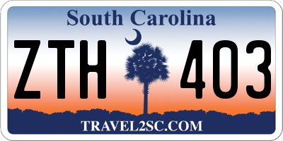 SC license plate ZTH403