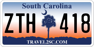 SC license plate ZTH418
