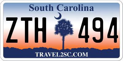 SC license plate ZTH494