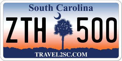SC license plate ZTH500