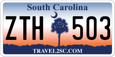 SC license plate ZTH503
