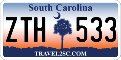 SC license plate ZTH533
