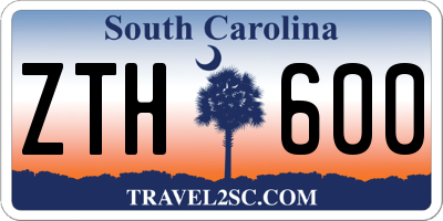 SC license plate ZTH600