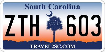SC license plate ZTH603