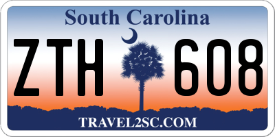 SC license plate ZTH608