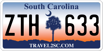 SC license plate ZTH633