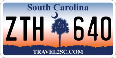 SC license plate ZTH640
