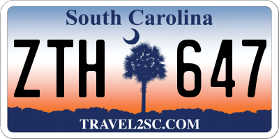 SC license plate ZTH647