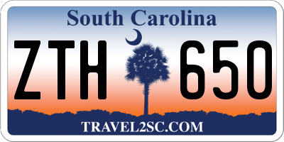 SC license plate ZTH650