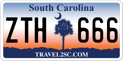 SC license plate ZTH666