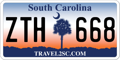 SC license plate ZTH668